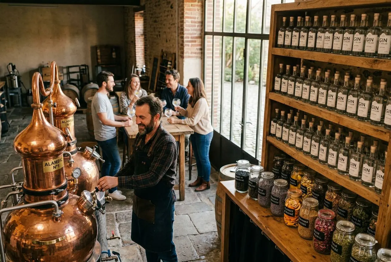 Intérieur d'une micro-distillerie artisanale